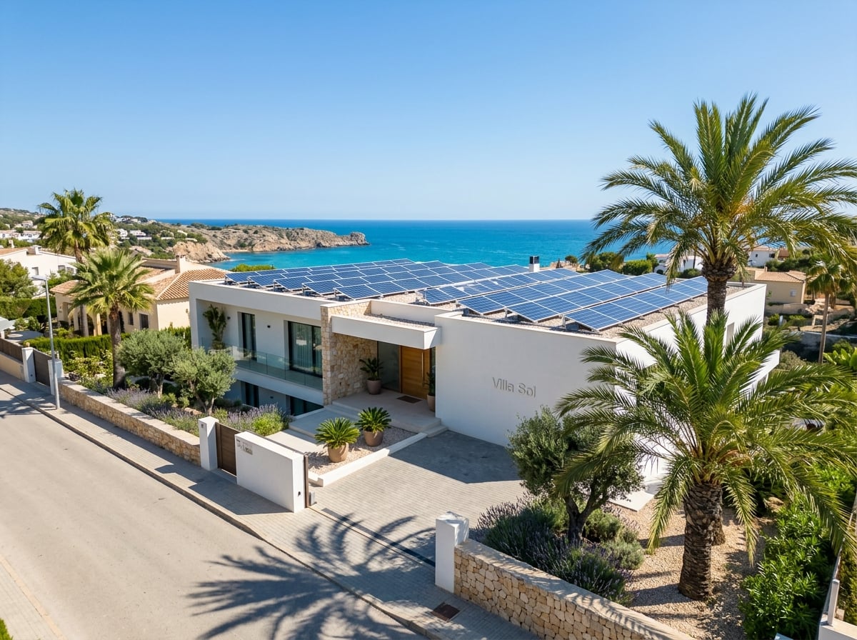 Villa moderna en Jávea con paneles solares Solis y batería Lithtech