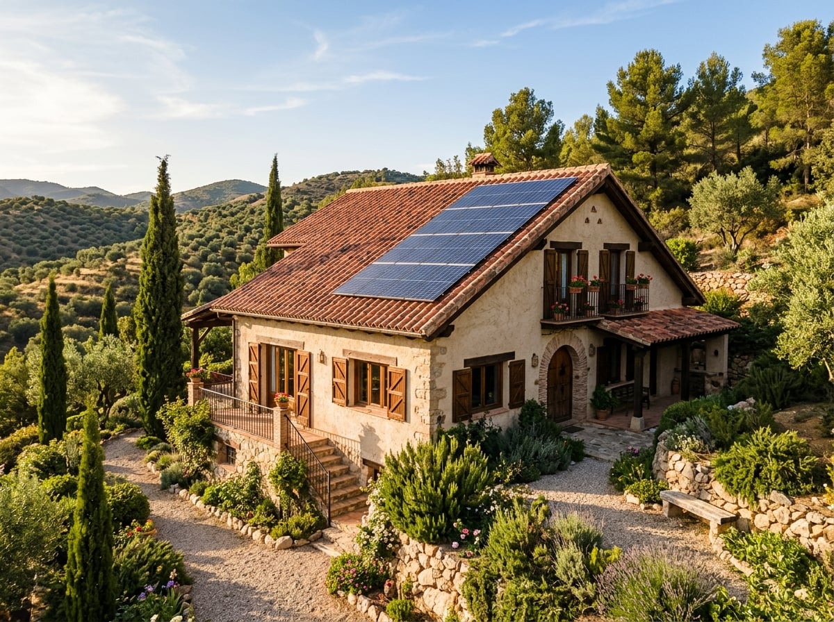Chalet tradicional en Moraira con paneles solares en tejado de teja